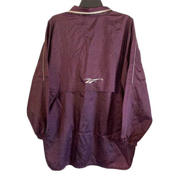 Reebok Nylon Purple Silver Pullover Windbreaker Jacket Size Large Light Material - Picture 2 of 7